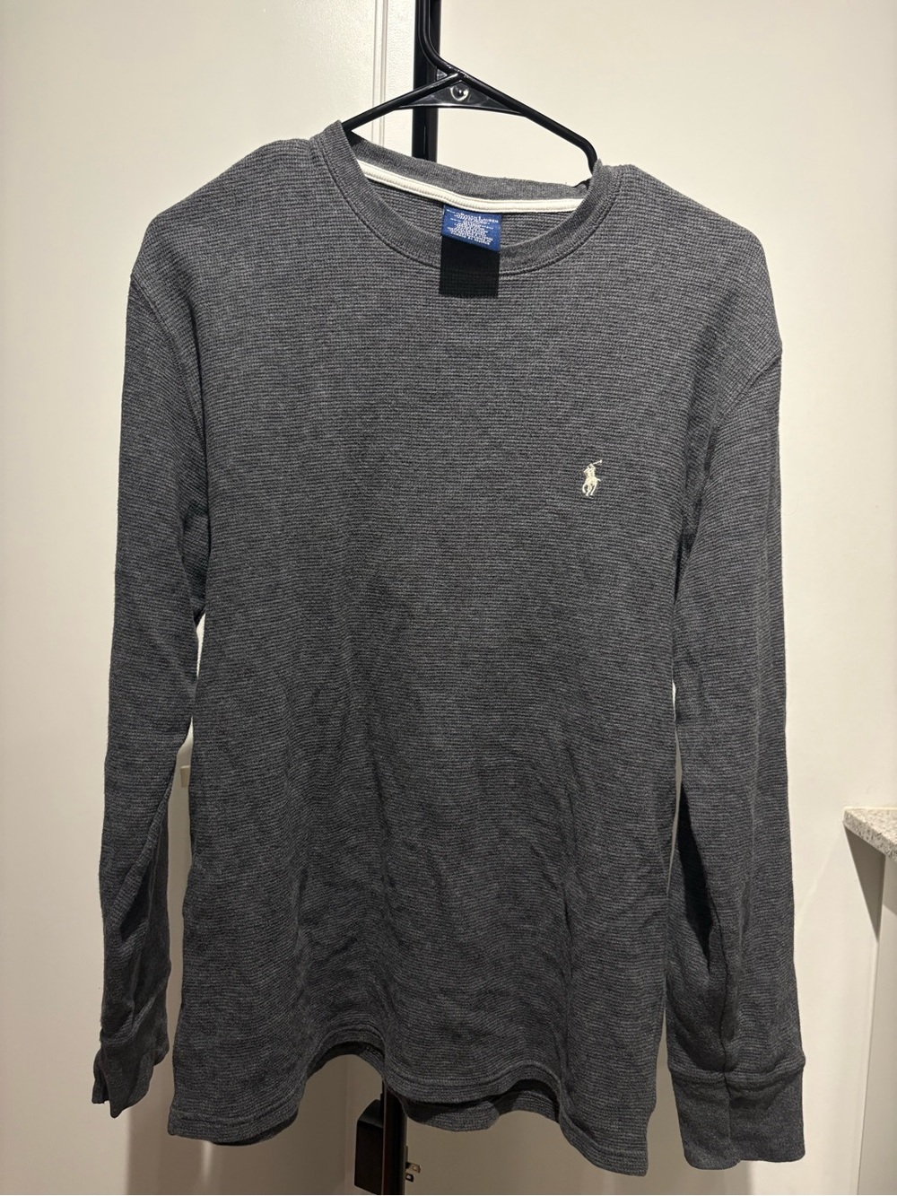 Polo by Ralph Lauren Boys' Long-Sleeve Thermal Tee in Charcoal Gray